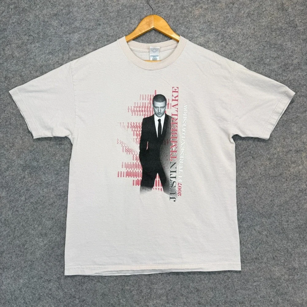 Vintage Justin Timberlake Future Love Show Concert T Shirt‎ Adult Large 2007 Y2k